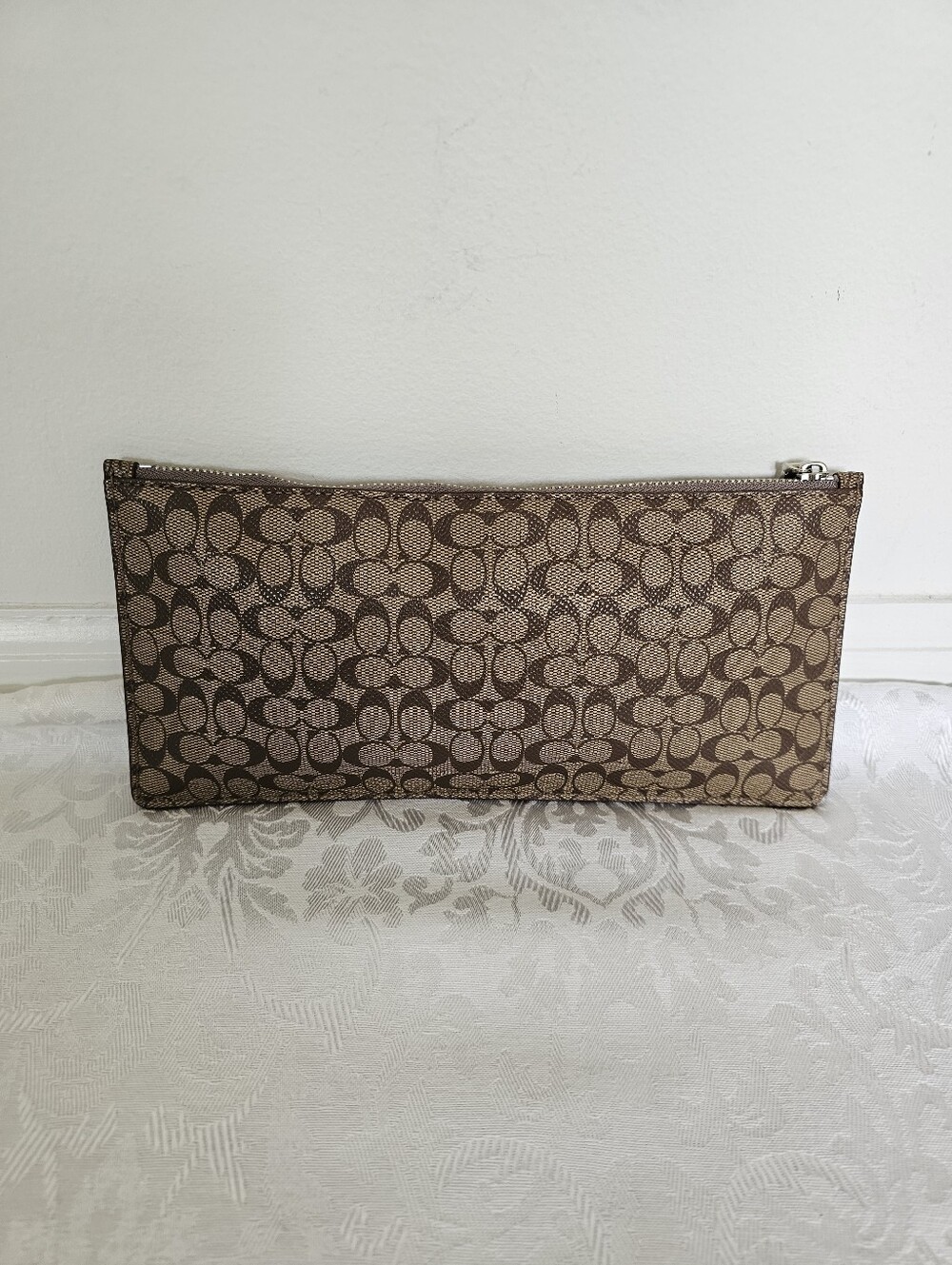 Coach Signature Brown and Tan Zip Pouch/Coated Canvas - Unused, Clean - Picture 3 of 7